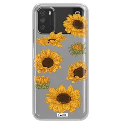 قاب شفاف تی پی یو طرح گل آفتابگردان مناسب برای گوشی Xiaomi Poco M3