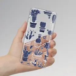 قاب شفاف تی پی یو طرح کاکتوس های آبی مناسب برای گوشی Xiaomi Poco X3