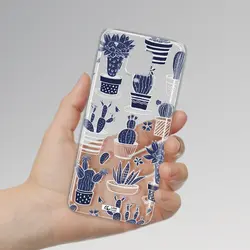 قاب شفاف تی پی یو طرح کاکتوس های آبی مناسب برای گوشی Xiaomi Note 9 Pro