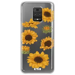 قاب شفاف تی پی یو طرح گل آفتابگردان مناسب برای گوشی Xiaomi Note 9S