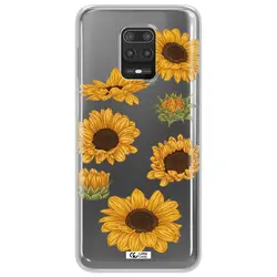 قاب شفاف تی پی یو طرح گل آفتابگردان مناسب برای گوشی Xiaomi Note 9S