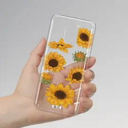 قاب شفاف تی پی یو طرح گل آفتابگردان مناسب برای گوشی Xiaomi Note 9S