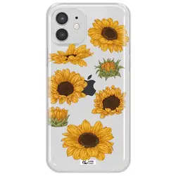 قاب شفاف تی پی یو طرح گل آفتابگردان مناسب برای گوشی Apple iPhone 12 mini