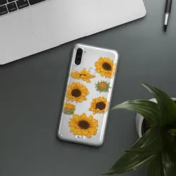 قاب شفاف تی پی یو طرح گل آفتابگردان مناسب برای گوشی Samsung A11