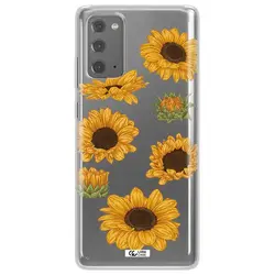 قاب شفاف تی پی یو طرح گل آفتابگردان مناسب برای گوشی Samsung Note 20