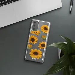 قاب شفاف تی پی یو طرح گل آفتابگردان مناسب برای گوشی Samsung Note 20