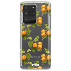 قاب شفاف تی پی یو طرح زردآلو مناسب برای گوشی Samsung S20 Ultra