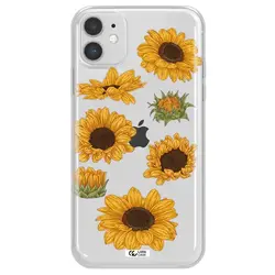 قاب شفاف تی پی یو طرح گل آفتابگردان مناسب برای گوشی Apple iPhone 11