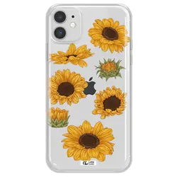 قاب شفاف تی پی یو طرح گل آفتابگردان مناسب برای گوشی Apple iPhone 11