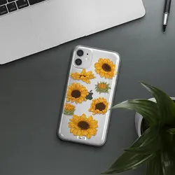 قاب شفاف تی پی یو طرح گل آفتابگردان مناسب برای گوشی Apple iPhone 11