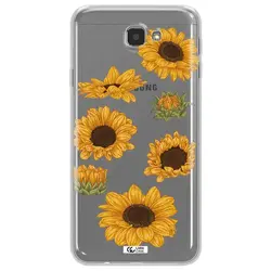 قاب شفاف تی پی یو طرح گل آفتابگردان مناسب برای گوشی Samsung J7 Prim