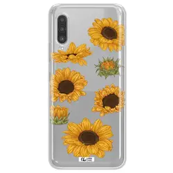 قاب شفاف تی پی یو طرح گل آفتابگردان مناسب برای گوشی Samsung A90