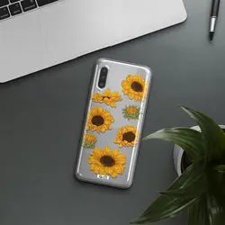 قاب شفاف تی پی یو طرح گل آفتابگردان مناسب برای گوشی Samsung A90