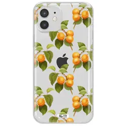 قاب شفاف تی پی یو طرح زردآلو مناسب برای گوشی Apple iPhone 12