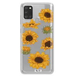 قاب شفاف تی پی یو طرح گل آفتابگردان مناسب برای گوشی Samsung A21S