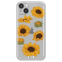 قاب شفاف تی پی یو طرح گل آفتابگردان مناسب برای گوشی Apple iPhone 14