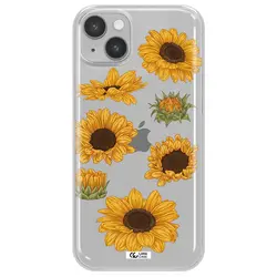 قاب شفاف تی پی یو طرح گل آفتابگردان مناسب برای گوشی Apple iPhone 14