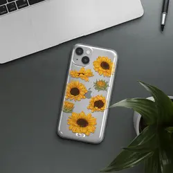 قاب شفاف تی پی یو طرح گل آفتابگردان مناسب برای گوشی Apple iPhone 14