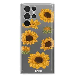 قاب شفاف تی پی یو طرح گل آفتابگردان مناسب برای گوشی Samsung S 22 Ultra