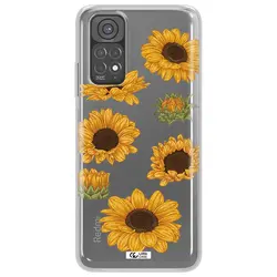 قاب شفاف تی پی یو طرح گل آفتابگردان مناسب برای گوشی Xiaomi Redmi Note 11