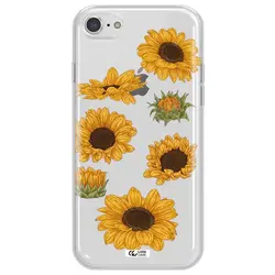 قاب شفاف تی پی یو طرح گل آفتابگردان مناسب برای گوشی Apple iPhone 7
