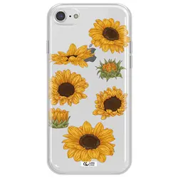 قاب شفاف تی پی یو طرح گل آفتابگردان مناسب برای گوشی Apple iPhone 7