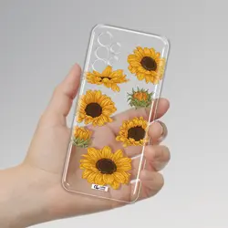 قاب شفاف تی پی یو طرح گل آفتابگردان مناسب برای گوشی Samsung A13 4g