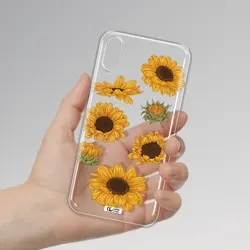 قاب شفاف تی پی یو طرح گل آفتابگردان مناسب برای گوشی Apple iPhone XS