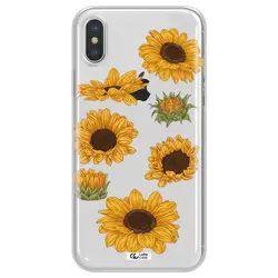 قاب شفاف تی پی یو طرح گل آفتابگردان مناسب برای گوشی Apple iPhone XS max