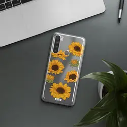 قاب شفاف تی پی یو طرح گل آفتابگردان مناسب برای گوشی Xiaomi Note 8