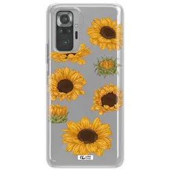 قاب شفاف تی پی یو طرح گل آفتابگردان مناسب برای گوشی Xiaomi Note 10 Pro