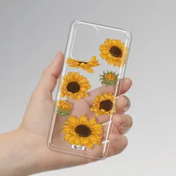 قاب شفاف تی پی یو طرح گل آفتابگردان مناسب برای گوشی Xiaomi Note 10 Pro
