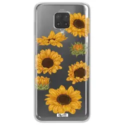 قاب شفاف تی پی یو طرح گل آفتابگردان مناسب برای گوشی Xiaomi Note 9 Pro