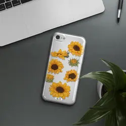 قاب شفاف تی پی یو طرح گل آفتابگردان مناسب برای گوشی Apple iPhone 8