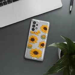 قاب شفاف تی پی یو طرح گل آفتابگردان مناسب برای گوشی Samsung A53