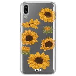 قاب شفاف تی پی یو طرح گل آفتابگردان مناسب برای گوشی Samsung M10