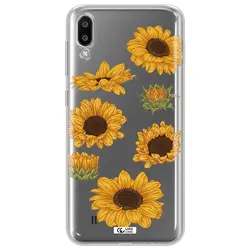 قاب شفاف تی پی یو طرح گل آفتابگردان مناسب برای گوشی Samsung M10