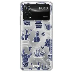 قاب شفاف تی پی یو طرح کاکتوس های آبی مناسب برای گوشی Xiaomi Poco X4 Pro