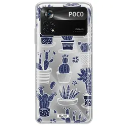 قاب شفاف تی پی یو طرح کاکتوس های آبی مناسب برای گوشی Xiaomi Poco X4 Pro