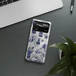 قاب شفاف تی پی یو طرح کاکتوس های آبی مناسب برای گوشی Xiaomi Poco X4 Pro