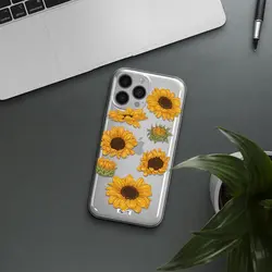 قاب شفاف تی پی یو طرح گل آفتابگردان مناسب برای گوشی Apple iPhone 13 Pro