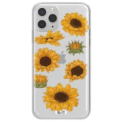 قاب شفاف تی پی یو طرح گل آفتابگردان مناسب برای گوشی Apple iPhone 11 pro max