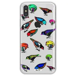 قاب شفاف تی پی یو طرح نقاشی پرندگان رنگارنگ مناسب برای گوشی Apple iPhone X