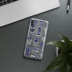 قاب شفاف تی پی یو طرح کاکتوس های آبی مناسب برای گوشی Samsung M11