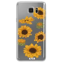 قاب شفاف تی پی یو طرح گل آفتابگردان مناسب برای گوشی Samsung Note 5