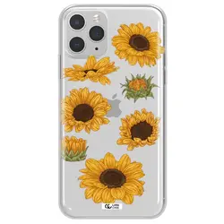 قاب شفاف تی پی یو طرح گل آفتابگردان مناسب برای گوشی Apple iPhone 11 pro