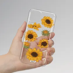 قاب شفاف تی پی یو طرح گل آفتابگردان مناسب برای گوشی Apple iPhone 11 pro