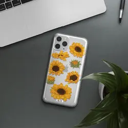 قاب شفاف تی پی یو طرح گل آفتابگردان مناسب برای گوشی Apple iPhone 11 pro
