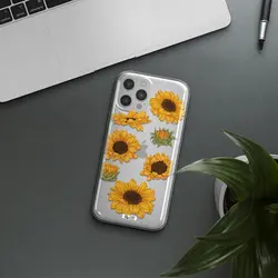 قاب شفاف تی پی یو طرح گل آفتابگردان مناسب برای گوشی Apple iPhone 12 pro max