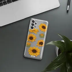 قاب شفاف تی پی یو طرح گل آفتابگردان مناسب برای گوشی Samsung A32